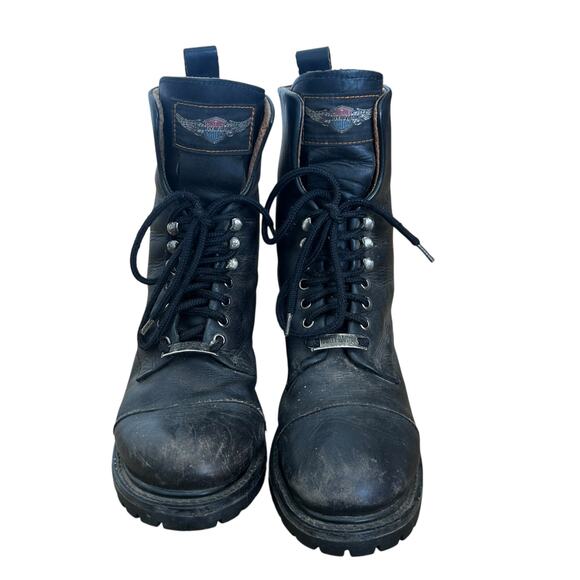 Harley Davidson Black Leather Motorcycle Boots Sz 10.5 main image 9